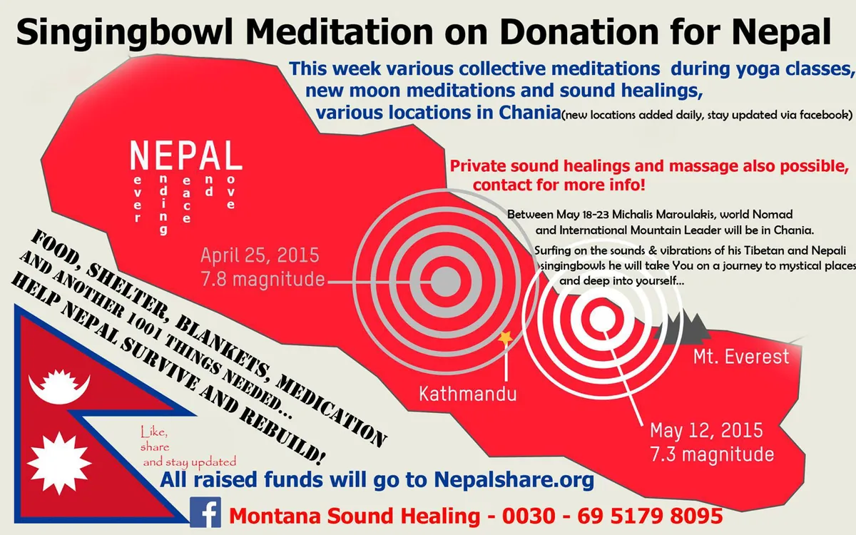 Nepal klankschaal meditatie poster