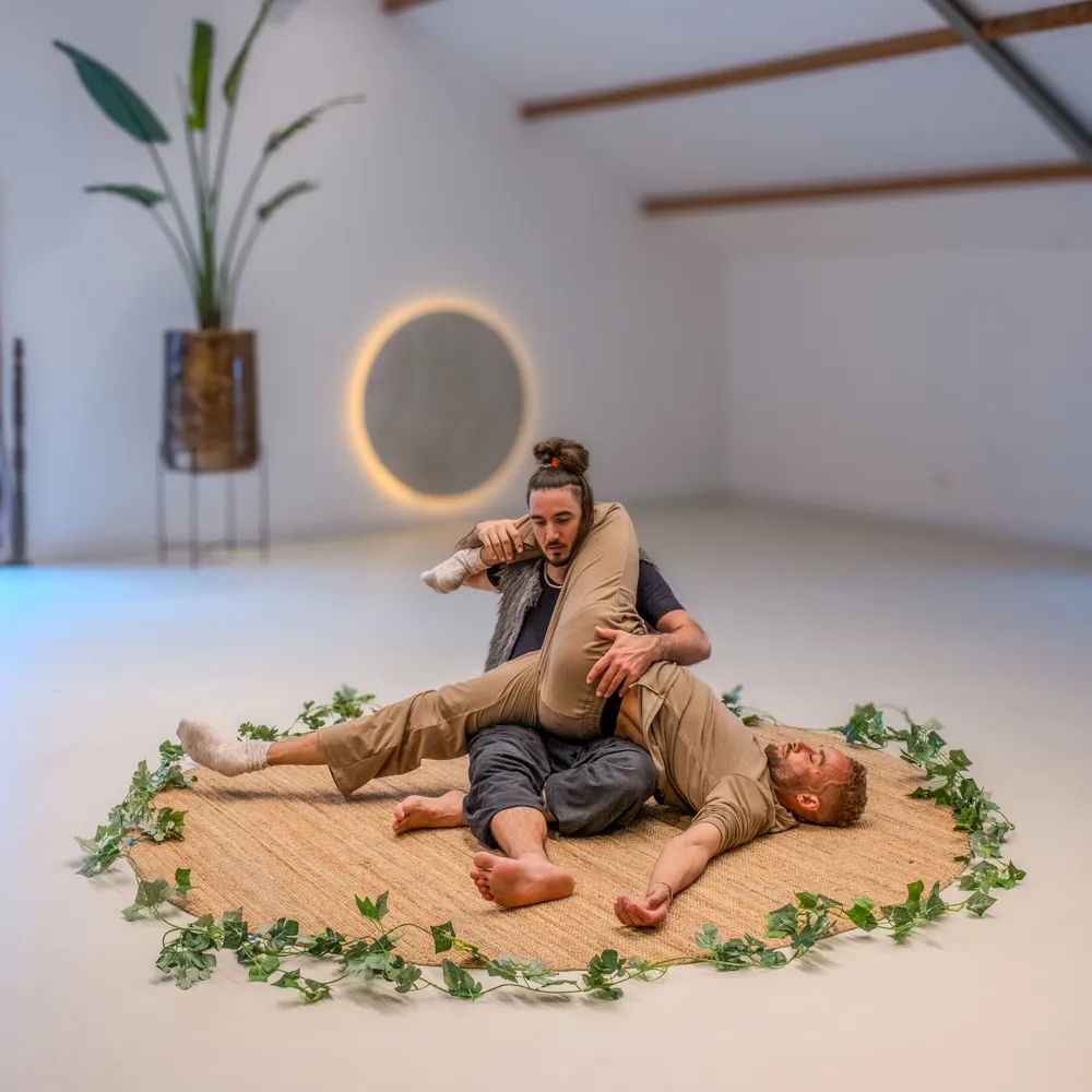 Stretch massage in loft studio